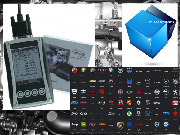 W-Tec Systems - 400H - Ultramoderner OBD2 und Can-Bus Scanner - Multimarken Fahrzeugdiagnosesystem.
